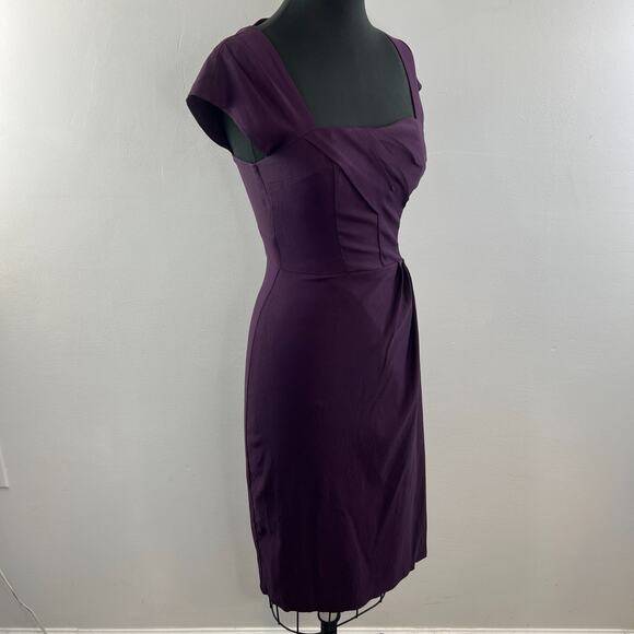 STOP STARING Purple Plum Pinup Wiggle Bodycon SLIMMING SEXY Dress S Small - Picture 4 of 8